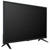 Telewizor JVC LT-32VH3100 32" LED z czarną ramką i dwoma nóżkami, ekran jest wyłączony. Na dolnej ramce widoczne jest logo "JVC".