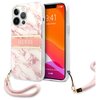Etui GUESS Marble Strap do Apple iPhone 13 Pro Max Różowy