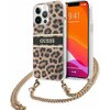Etui GUESS Leopard Gold Stripe Crossbody do Apple iPhone 13 Pro Złoty