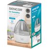 Opakowanie nawilżacza ultradźwiękowego SENCOR SHF 901WH z widocznym zdjęciem produktu i napisami: "SENCOR", "Air Humidifier SHF 901WH", "Aromatherapy", "40-60% Reducing Spread of Viruses". Na opakowaniu znajdują się również oznaczenia "50 YEARS" i "1969 S