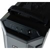 Czarny komputer stacjonarny z widocznym panelem przednim, na którym znajdują się dwa porty USB 3.0, gniazda audio oraz przycisk zasilania. Na obudowie widoczne jest logo "LCO" oraz uchwyt z napisem "TUF GAMING".
