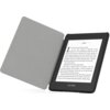 Etui na Kindle Paperwhite 5/Signature Edition TECH-PROTECT SmartCase w kolorze czarnym, z otwartą okładką, ukazuje ekran czytnika z tekstem zaczynającym się od słów: "It was a dark and stormy night." Na dolnej ramce ekranu widoczny jest napis "kindle".