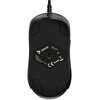 Czarne opakowanie z myszką komputerową, na którym widnieje logo "SAVIO" oraz napis "GAMBIT PROFESSIONAL GAMING MOUSE". Na dole opakowania znajdują się informacje: "Symmetrical shape", "Pixart® PMW 3327 Sensor", "Flexible Paracord cable", "Programmable RGB