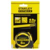 Opakowanie miary zwijanej STANLEY FatMax z widocznym logo i napisem "5m" na produkcie. Na opakowaniu znajdują się informacje: "23cm BladeArmor® Coating", "Double-Sided Print", "4.9m Reach".