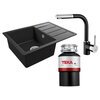 Zlewozmywak TEKA Comfor 45 S-TQ (62x44) 115350000 Onyx + Bateria TEKA ARK 938 TG Carbon + Młynek do rozdrabniania odpadów TEKA TR 550
