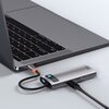 Hub BASEUS Metal Gleam 5w1 USB Typu C, Pasywny Szary Obsługiwane standardy USB USB 3.2 Gen. 1 (USB 3.0/3.1 Gen. 1) - 5 Gb/s