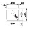 U Zlewozmywak BLANCO Supra 400-IF 523356 Komora 1 400 x 400 x 175 mm