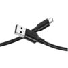 Czarny kabel USB - Micro USB o długości 3 metrów, z widocznymi złączami i logo "UGREEN" na obu końcówkach. Produkt jest przedstawiony na białym tle.