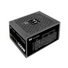Czarny zasilacz komputerowy z widocznym logo "thermaltake" na górnej powierzchni oraz oznaczeniami złączy na bocznej ściance. Na boku widnieje napis: "TOUGHPOWER SERIES POWER SUPPLY 650W" oraz symbol "80 Plus Gold".