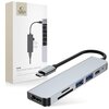 Stacja dokująca TECH-PROTECT V4-HUB 6w1 USB Typu C, Pasywna Szary