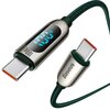 Kabel USB-C - USB-C BASEUS CATSK-C06 z wyświetlaczem LCD 100W 2 m Zielony