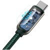 Kabel USB-C - USB-C BASEUS CATSK-C06 z wyświetlaczem LCD 100W 2 m Zielony Wyświetlacz LCD Tak