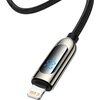 Kabel USB-C - Lightning BASEUS CATLSK-01 z wyświetlaczem LCD 20W 1 m Czarny Typ USB-C - Lightning