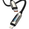 Kabel USB-C - Lightning BASEUS CATLSK-01 z wyświetlaczem LCD 20W 1 m Czarny Rodzaj Kabel