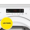 Na zdjęciu widoczny jest panel sterowania suszarki z wyświetlaczem LED pokazującym czas 2:50 oraz różne ikony funkcji, takie jak "Kg Detector", "My Selection", "Memo" i "Super Easy". W dolnej części zdjęcia znajduje się żółte kółko z napisem "LED PANEL".