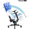 Fotel DIABLO CHAIRS X-Player 2.0 Normal Size Biało-niebieski Podświetlenie RGB Nie