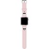 Pasek KARL LAGERFELD Karl & Choupette Heads do Apple Watch (42/44/45mm) Różowy Materiał Silikon