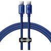 Kabel USB - USB-C BASEUS Crystal Shine 100W 2 m Niebieski Długość [m] 2