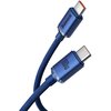 Kabel USB-C - USB-C BASEUS Crystal Shine 1.2 m Niebieski Obsługiwane zasilanie [W] do 100