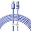 Kabel USB - USB-C BASEUS Crystal Shine 100W 2 m Fioletowy Rodzaj Kabel