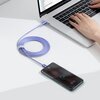 Kabel USB - USB-C BASEUS Crystal Shine 100W 2 m Fioletowy Złącze 2 USB-C