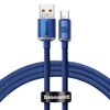 Kabel USB - USB-C BASEUS Crystal Shine 100W 1.2 m Niebieski