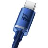 Kabel USB - USB-C BASEUS Crystal Shine 100W 1.2 m Niebieski Obsługiwane zasilanie [W] do 100