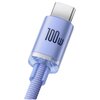 Kabel USB - USB-C BASEUS Crystal Shine 100W 1.2 m Fioletowy Rodzaj Kabel