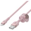 Kabel USB - Lightning BELKIN Braided Silicone 3m Różowy Gwarancja 24 miesiące