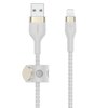 Kabel USB - Lightning BELKIN Braided Silicone 3 m Biały