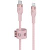 Kabel USB-C - Lightning BELKIN Braided Silicone 1m Różowy Gwarancja 24 miesiące