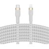 Kabel USB-C - Lightning BELKIN Braided Silicone 2m Biały Gwarancja 24 miesiące