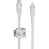 Kabel USB-C - Lightning BELKIN Braided Silicone 2m Biały Gwarancja 24 miesiące