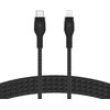 Kabel USB-C - Lightning BELKIN Braided Silicone 1m Czarny Obsługiwane zasilanie [W] do 20