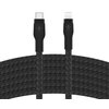 Kabel USB-C - Lightning BELKIN Braided Silicone 3m Czarny Obsługiwane zasilanie [W] do 20