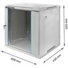Szafa RACK QOLTEC 19" 12U 54485 600 x 450 mm, Wisząca Szary Waga [kg] 21.8