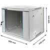 Szafa RACK QOLTEC 19" 9U 54484 600 x 450 mm, Wisząca Szary Waga [kg] 18.3
