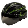 Kask rowerowy URBAN PRIME UP-HLM-EBK-BG Czarno-zielony MTB (rozmiar L) + Magnetyczne okulary przeciwsłoneczne