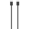 Na zdjęciu widoczny jest czarny kabel z dwoma złączami USB-C na końcach. Kabel ma plecioną osłonę, co sugeruje jego wytrzymałość.