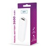 Powerbank SETTY Mini 2600 mAh 5W Biały Pojemność nominalna [mAh] 2600