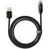 Kabel USB - USB-C BASEUS CASX020001 z wyświetlaczem LCD 66W 1 m Czarny Długość [m] 1