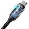 Kabel USB - USB-C BASEUS CASX020001 z wyświetlaczem LCD 66W 1 m Czarny Typ USB - USB-C
