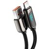 Kabel USB - USB-C BASEUS CASX020001 z wyświetlaczem LCD 66W 1 m Czarny Rodzaj Kabel