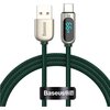 Kabel USB - USB-C BASEUS CASX020006 z wyświetlaczem LCD 66W 1 m Zielony Rodzaj Kabel