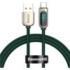 Kabel USB - USB-C BASEUS CASX020006 z wyświetlaczem LCD 66W 1 m Zielony Obsługiwane zasilanie [W] do 66