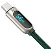 Kabel USB - USB-C BASEUS CASX020006 z wyświetlaczem LCD 66W 1 m Zielony Wyświetlacz LCD Tak