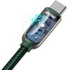 Kabel USB - USB-C BASEUS CASX020006 z wyświetlaczem LCD 66W 1 m Zielony Typ USB - USB-C