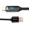 Kabel USB - USB-C BASEUS CASX020101 z wyświetlaczem LCD 66W 2 m Czarny Rodzaj Kabel