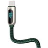 Kabel USB - USB-C BASEUS CASX020106 z wyświetlaczem LCD 66W 2 m Zielony Gwarancja 12 miesięcy