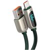 Kabel USB - USB-C BASEUS CASX020106 z wyświetlaczem LCD 66W 2 m Zielony Długość [m] 2